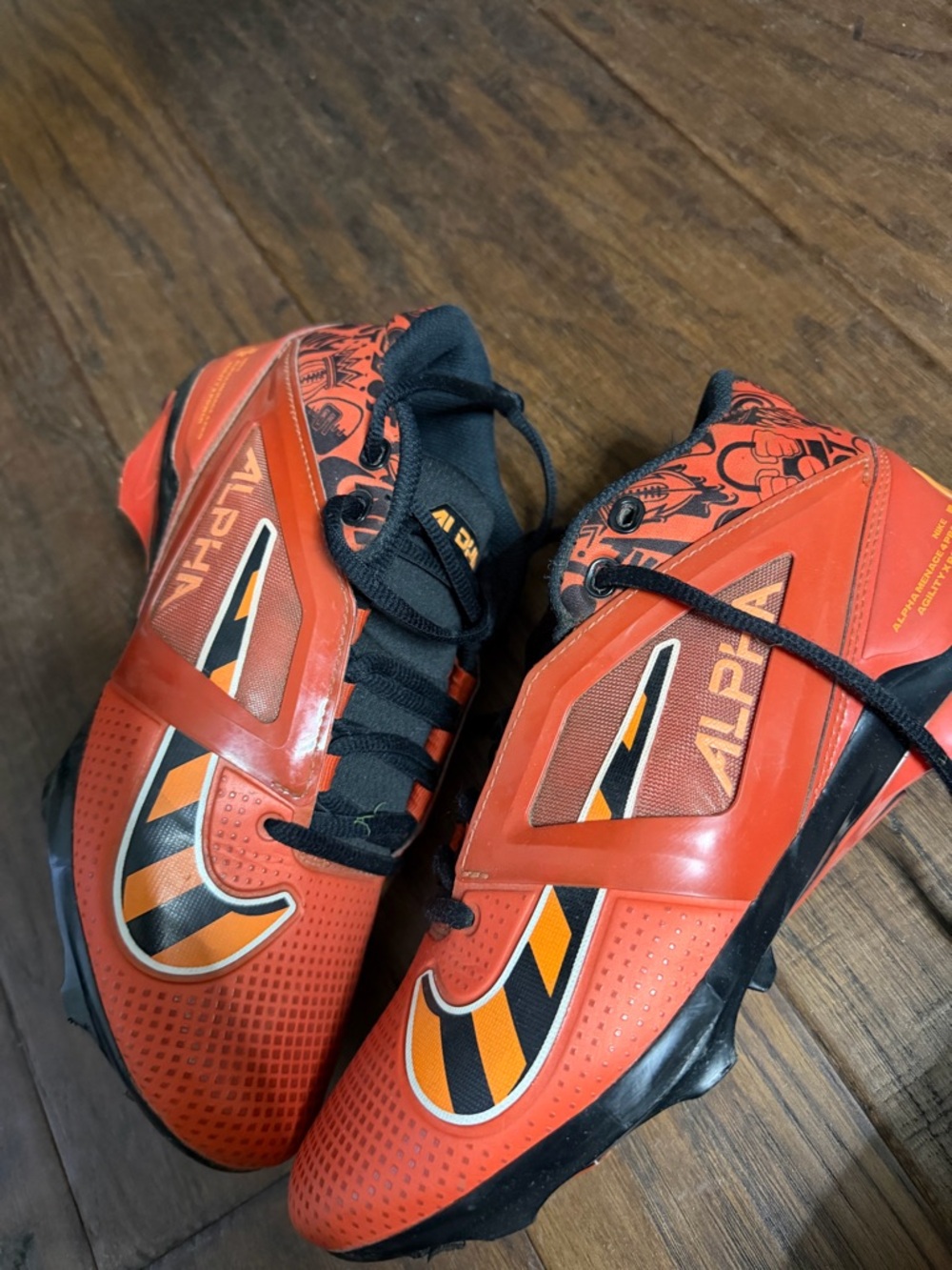 Nike Men’s Red Orange Black Alpha Athletic Shoes